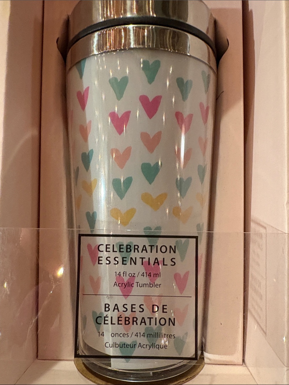 New Celebration Essentials Acrylic Tumbler - Heart Pattern